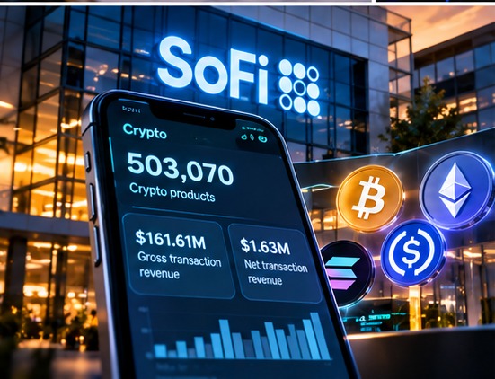 SoFi declara 503.070 productos cripto y diferencia 161 millones brutos de 1,63 millones netos